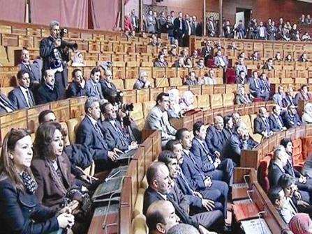 جانب من جلسة لبرلمان المغرب حيث تظهر بعض المقاعد فارغة